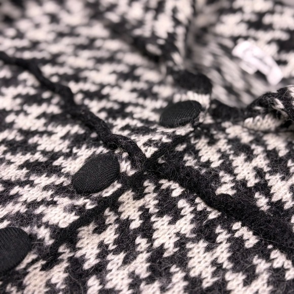 Vintage Carducci Black & White Houndstooth Knit Coat Cardigan (S) Mohair Wool - Picture 9 of 16